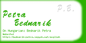 petra bednarik business card